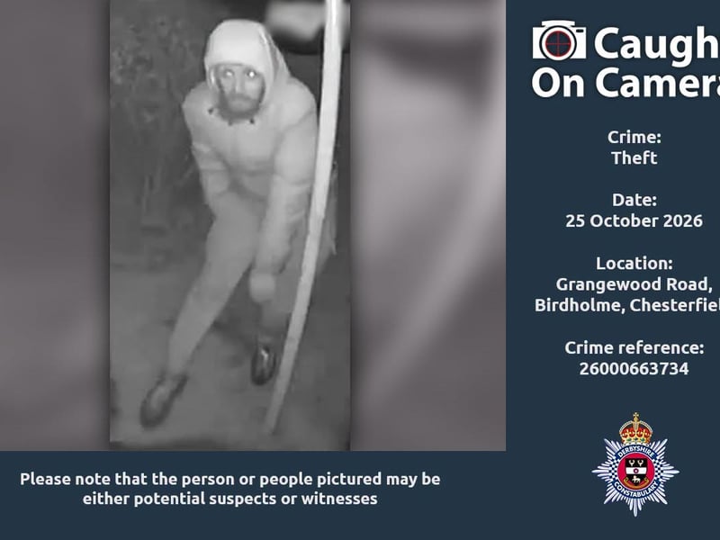 Police are looking for this person in connection with a theft, which took place at Grangewood Road in Bridholme, Chesterfield.