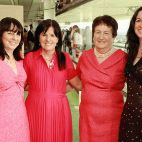 Carmel, Mary, Margaret and Eileen Keleghan, Killanin, were indoors for Race in Pink at the Galway Races in aid of the NBCRI.
