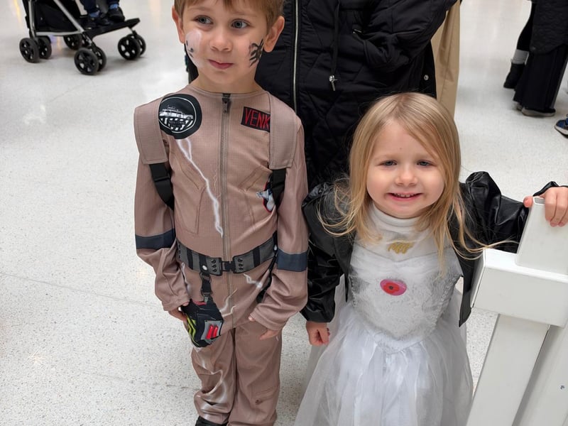 Young visitors in fancy dress