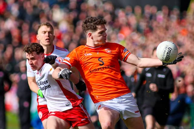 Jarly Og Burns in action for Armagh. Picture: Noel Moan.