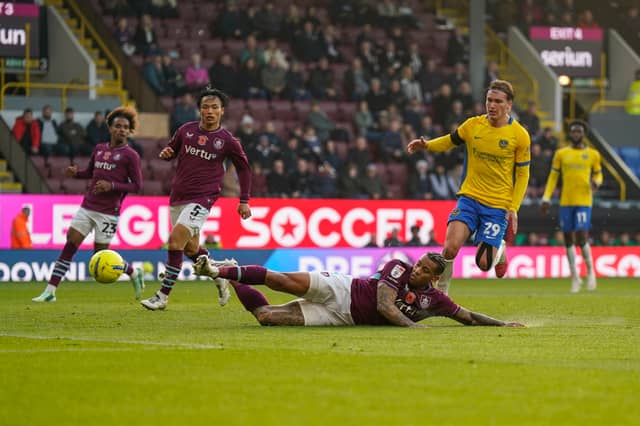 Pompey claimed a point at struggling Burnley in a goalless draw. Picture: Jason Brown