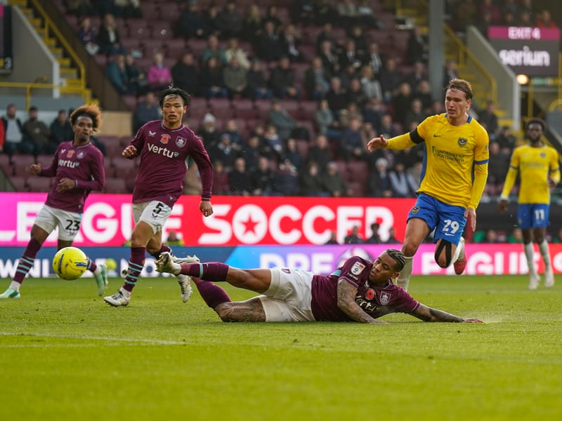 Pompey claimed a point at struggling Burnley in a goalless draw. Picture: Jason Brown