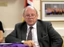 TUV MP Jim Allister during a press conference at Carleton Street Orange Hall in Portadown