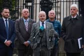 Parties arrive at court ahead of judgment on challenge to Bryant’s Drumcree parade ban. (Liam McBurney/Press Association)