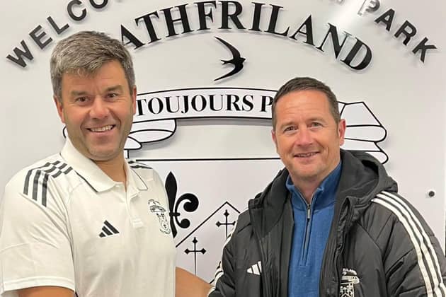 Darren Mullen (right) has been appointed Rathfriland Rangers manager. (Photo by Rathfriland Rangers FC)