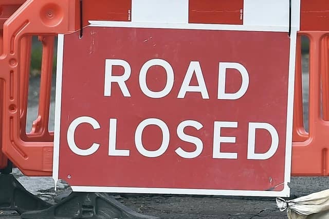 Road closure sign