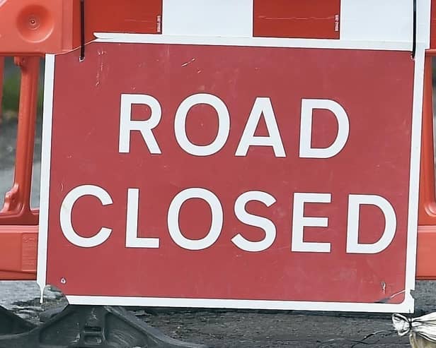 Road closure sign